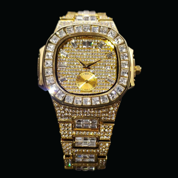 Luxury Date Special Minute Hand Iced Out Diamond Watch