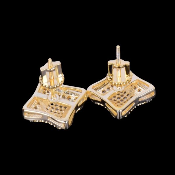 11MM Sunshine Screw Back Iced Out Diamond Stud Earrings