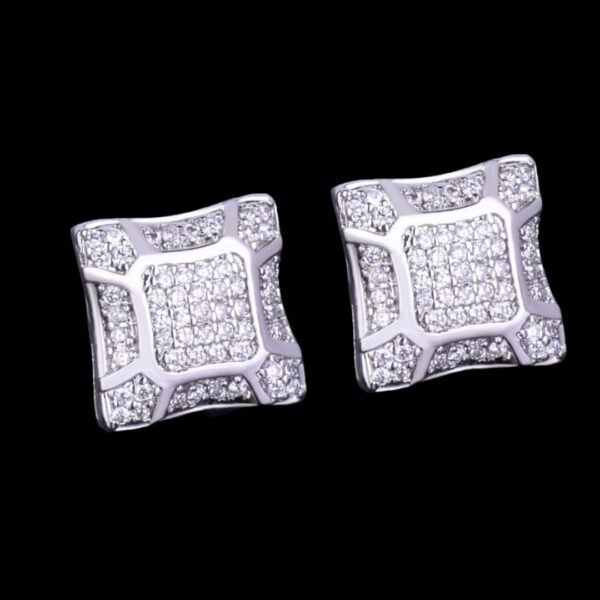 11MM Sunshine Screw Back Iced Out Diamond Stud Earrings