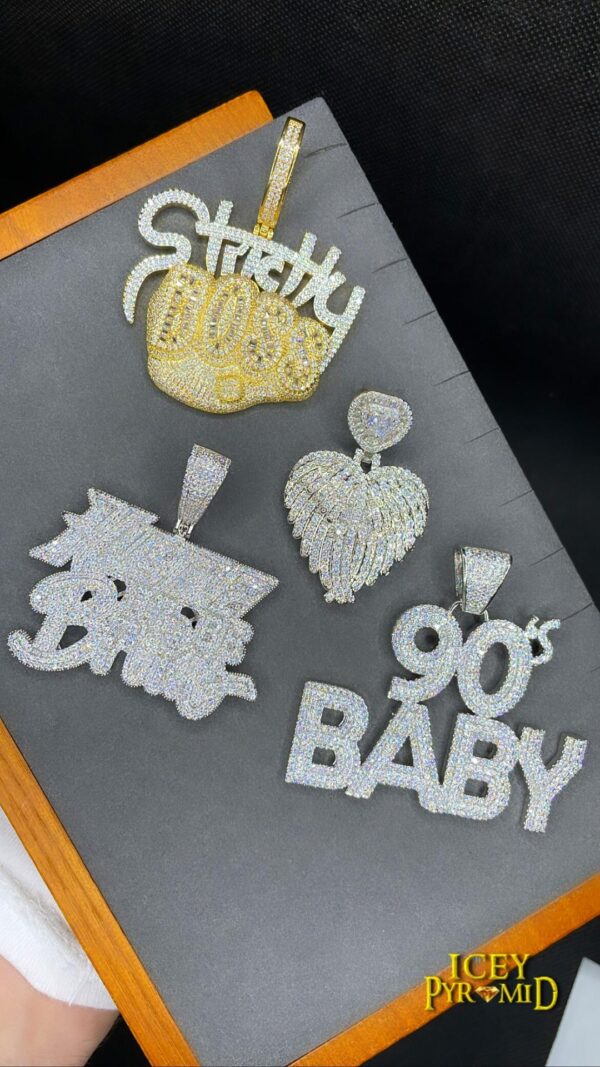 90's Baby Iced Out Letter Diamond Pendant Necklace