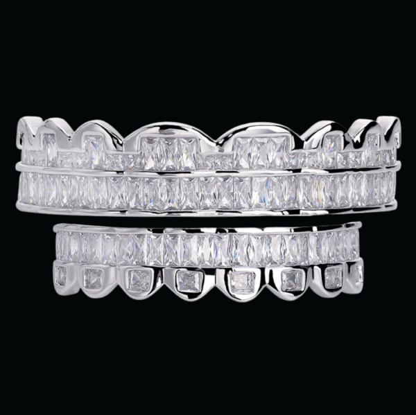 Baguette Iced Out Diamond Grillz