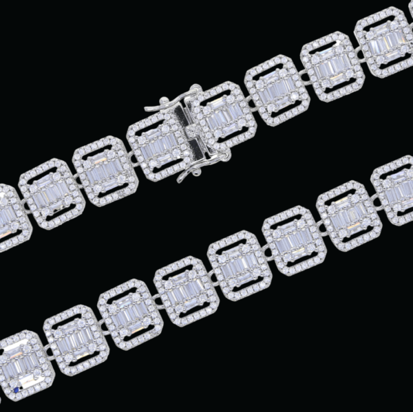 11MM Baguette Miami Cuban Iced Out Diamond Bracelet