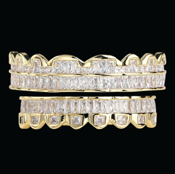 Baguette Iced Out Diamond Grillz