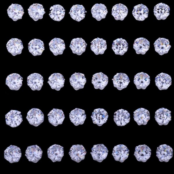 6MM-8MM VVS Shine Round Diamond Push Back Iced Out Diamond Stud Earrings