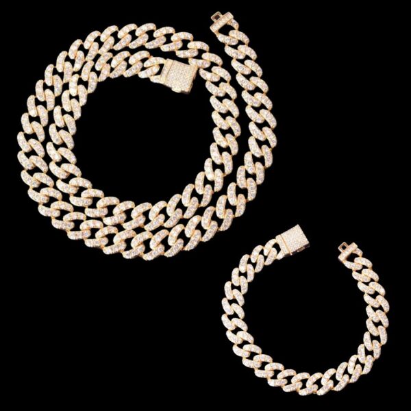 10MM Tennis Cut Stones Iced Out Diamond Necklace Bracelet Set