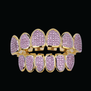 Purple Stones Iced Out Diamond Grillz