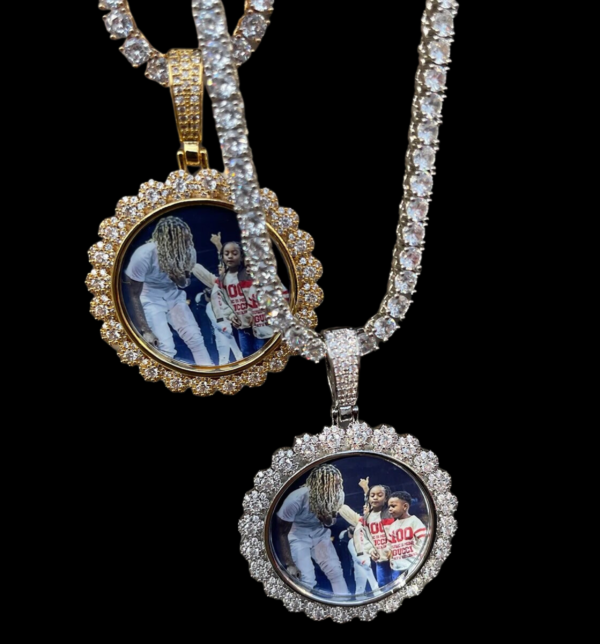 Flower Tennis Custom Photo Picture Pendant Necklace