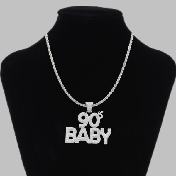 90's Baby Iced Out Letter Diamond Pendant Necklace