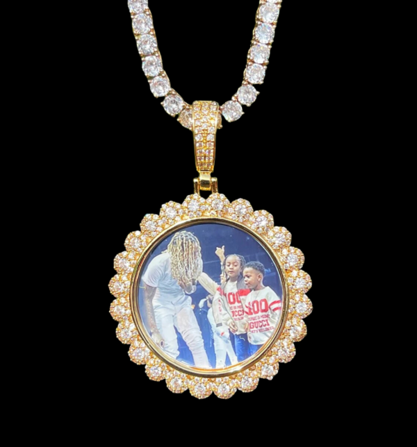 Flower Tennis Custom Photo Picture Pendant Necklace