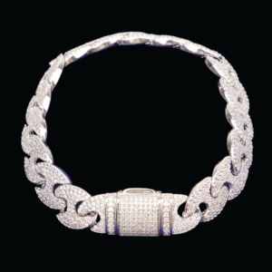 12MM Solid Link Iced Out Diamond Bracelet