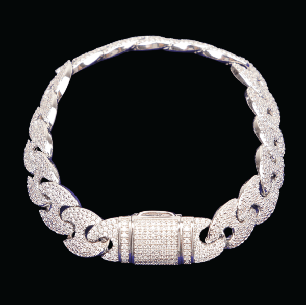 12MM Solid Link Iced Out Diamond Bracelet