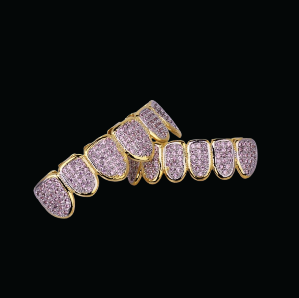 Purple Stones Iced Out Diamond Grillz