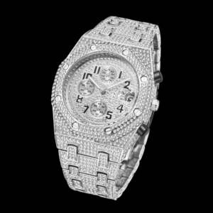 Bust Down Date Chronograph Iced Out Diamond Watch