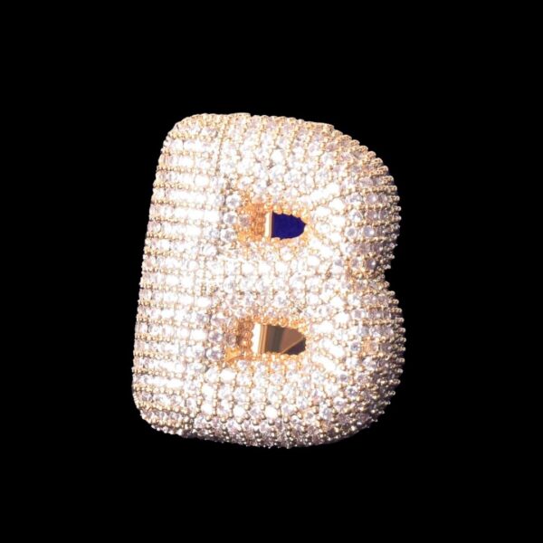 A-Z Initial Custom Letter Iced Out Diamond Ring