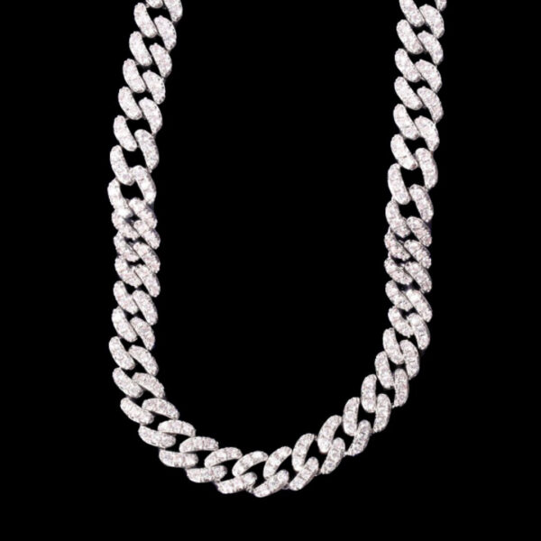 10MM Diamond Baguette Miami Cuban Link Iced Out Necklace Chain