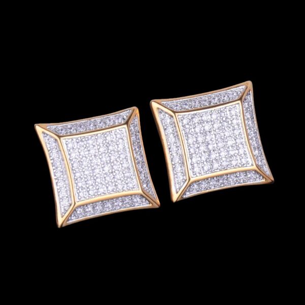 15MM Unique Iced Out Diamond Stud Earrings