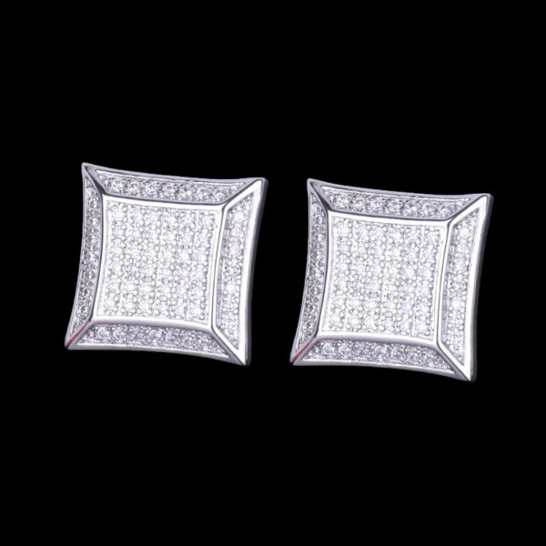 15MM Unique Iced Out Diamond Stud Earrings