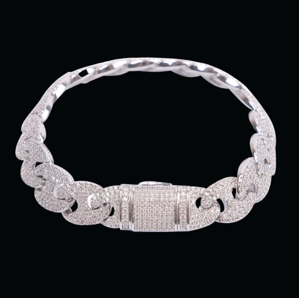 12MM Solid Link Iced Out Diamond Bracelet