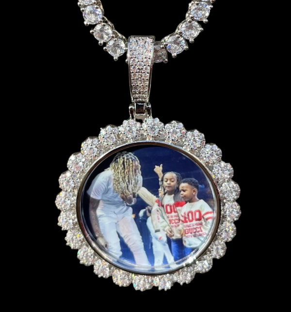 Flower Tennis Custom Photo Picture Pendant Necklace