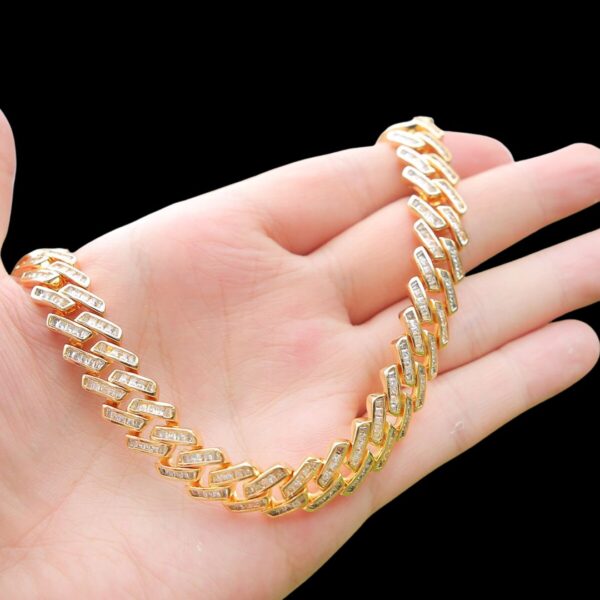 11MM Special Fully Baguette Iced Out Diamond Necklace Bracelet Set