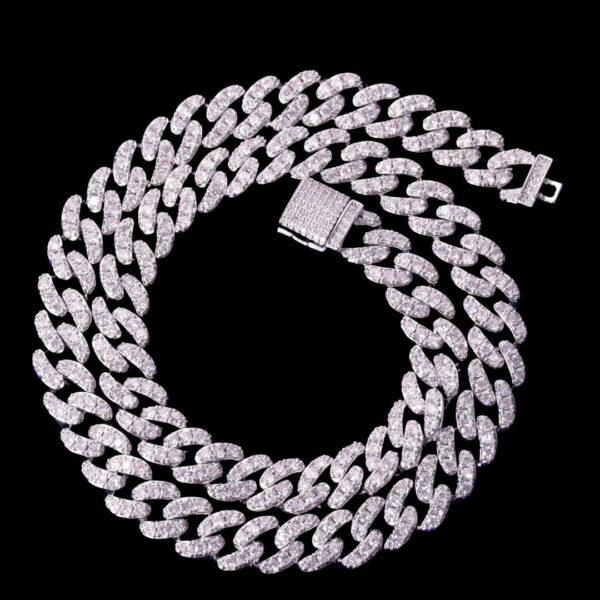 10MM Diamond Baguette Miami Cuban Link Iced Out Necklace Chain