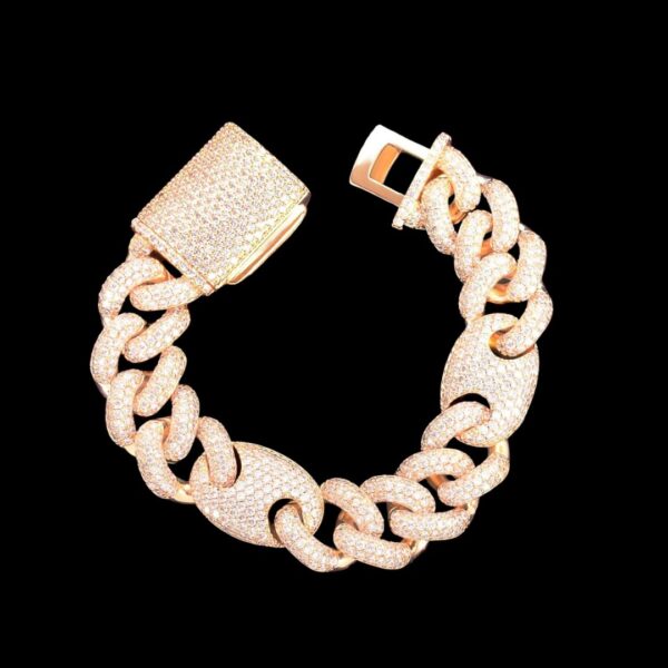 12-18MM Solid Miami Cuban Iced Out Diamond Bracelet