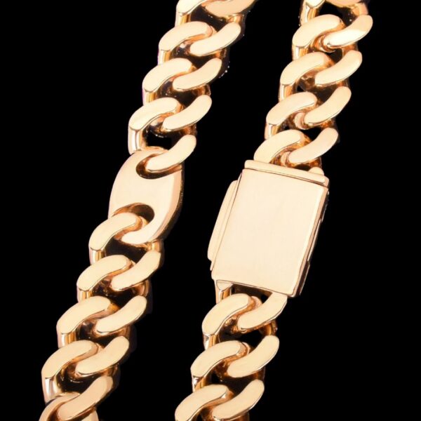 14MM Bean and Links Cuban Iced Out Diamond Necklace Bracelet Set