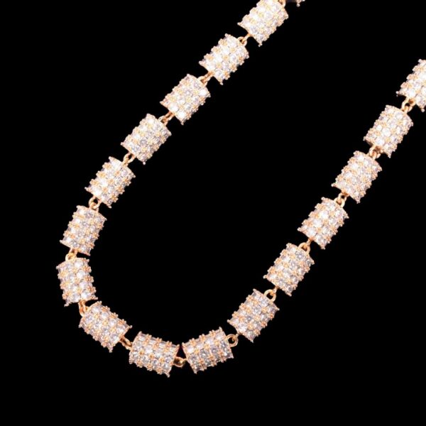 10MM Diamond Wheel Baguette Iced Out Diamond Necklace Chain