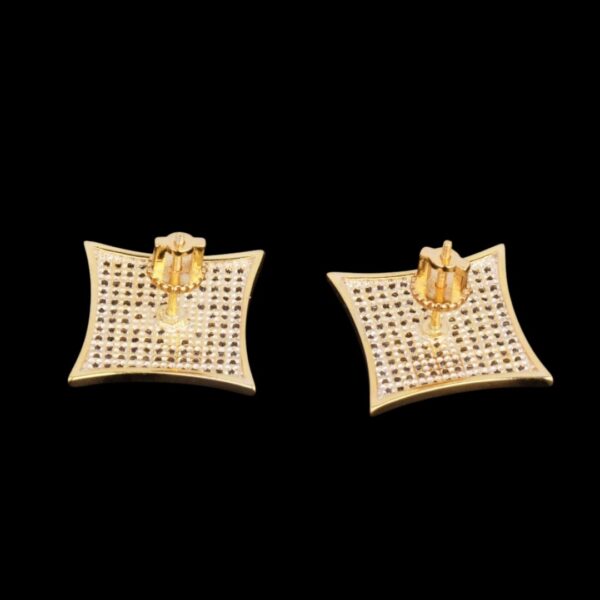 12MM Sharp Cursive Iced Out Diamond Stud Earrings