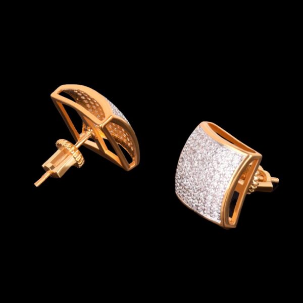 12MM Umbrella Iced Out Diamond Stud Earrings