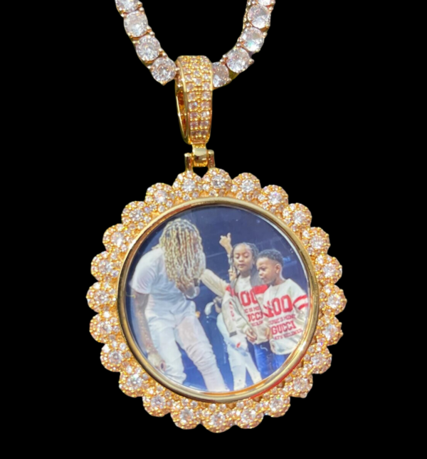 Flower Tennis Custom Photo Picture Pendant Necklace