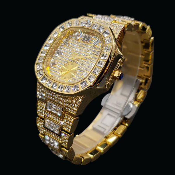 Luxury Date Special Minute Hand Iced Out Diamond Watch