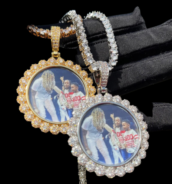 Flower Tennis Custom Photo Picture Pendant Necklace