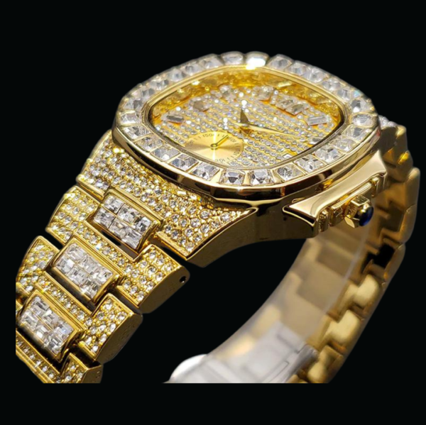 Luxury Date Special Minute Hand Iced Out Diamond Watch