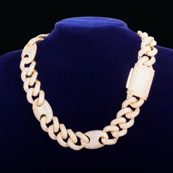 12MM Miami Cuban Bean Link Iced Out Diamond Necklace Chain