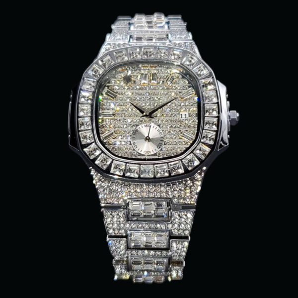 Luxury Date Special Minute Hand Iced Out Diamond Watch