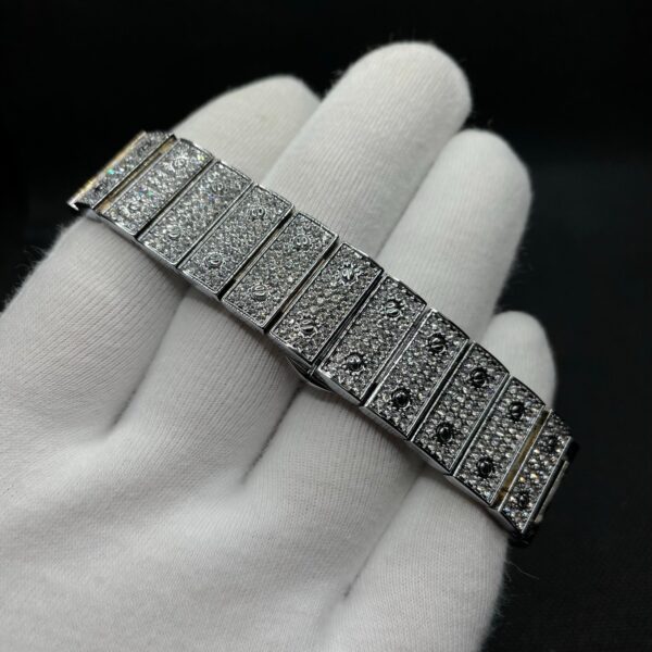 Square White Gold Dial VVS Numerals Iced Out Diamond Watch