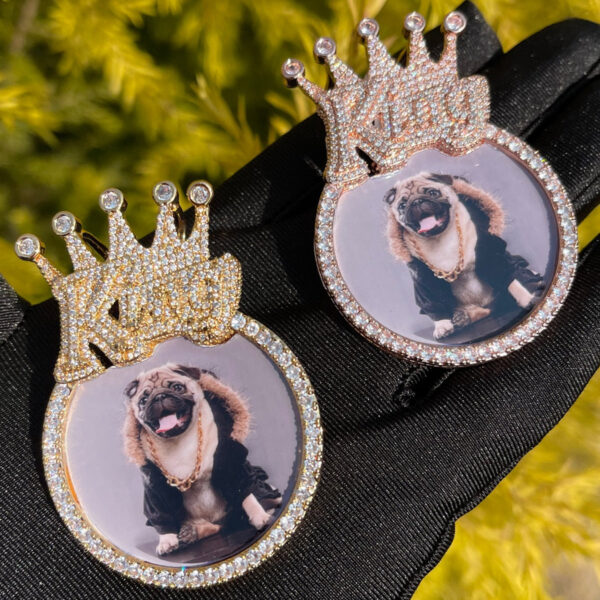 King Crown Bail Custom Photo Picture Pendant Necklace