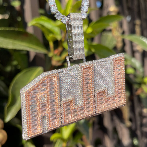 Emerald Cut Baguette Edition Iced Out Personalized Custom Name Necklace Pendant